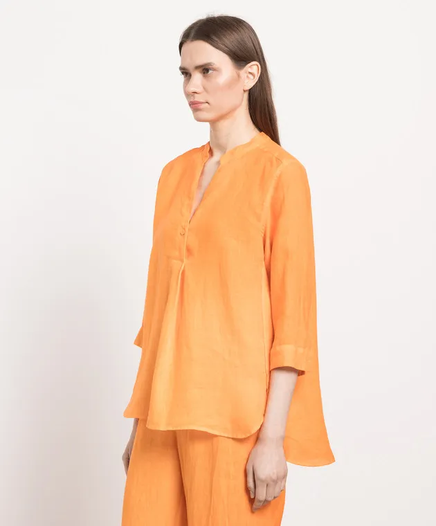 ANNECLAIRE Orange linen blouse