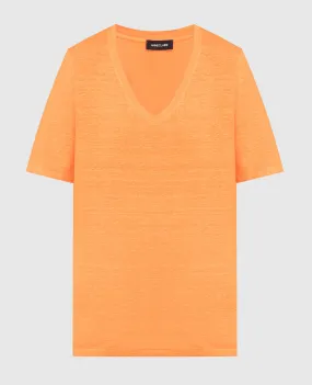 ANNECLAIRE Orange linen t-shirt