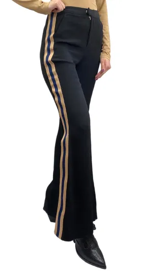 JAZMIN CHEBAR Pantalón Negro Franjas