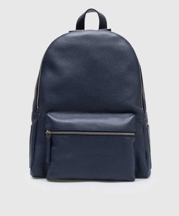 Orciani Blue leather backpack