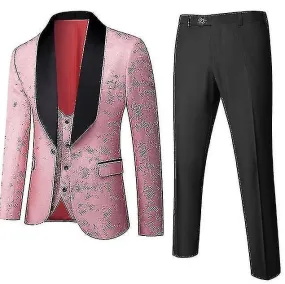 Traje de hombre Business Casual 3 piezas Traje Blazer Pantalones Chaleco Fiesta de bodas Ropa festiva